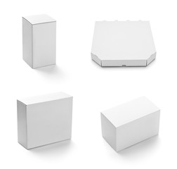 white box container template blank package