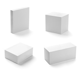 white box container template blank package