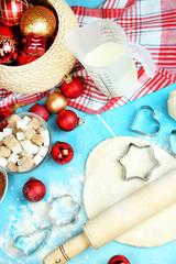 Process of making New Year cookies close-up