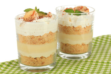Delicious dessert with banana and caramel