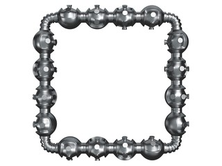 Obraz premium Futuristic modern frame on white. 3D render.