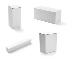 white box container template blank package