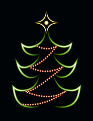 neon christmas tree
