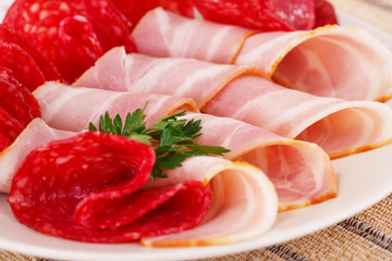 Salami and bacon