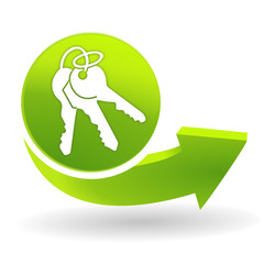 trousseau de clefs sur symbole vert