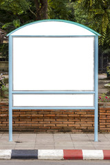 outdoor billboard on isolated white background.