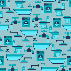 Seamless pattern with plumbing equipment.