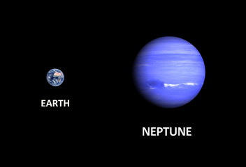 Planets Earth and Neptune
