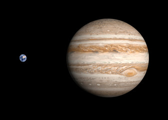 Planets Earth and Jupiter © Tristan3D