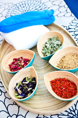 Spa equipment in bowls.
