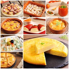 Collage of Spanish recipes
