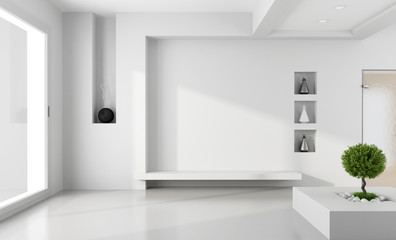 Fototapeta na wymiar Minimalist white room
