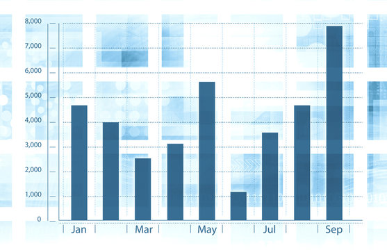 Economical Graph Blue Back Ground