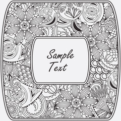 Abstract floral pattern. Doodle floral background