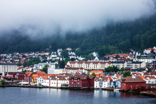 Bergen waterfront with historical buildings, Norway