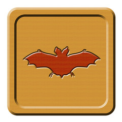 Bottone legno pipistrello