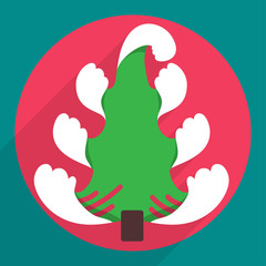 Flat christmas tree icon for web and mobile applications