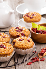 Muffins with dried berries