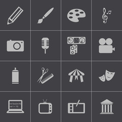 Vector black art icons set