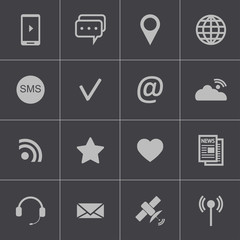 Vector black  communication icons set