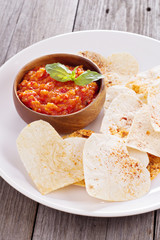 Chips and vegetable dip