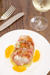Gebratener Kabeljau mit Speck