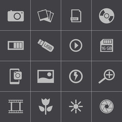 Vector black  photo icons set