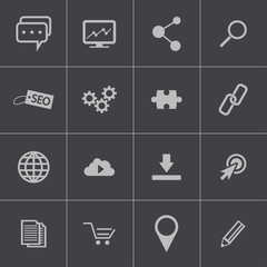 Vector black  seo icons set