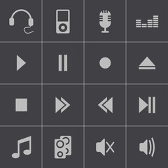Vector black  sound icons set