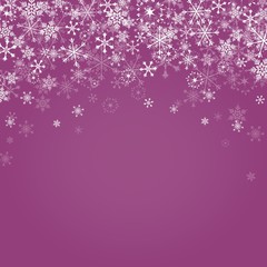Falling snowflakes on purple background