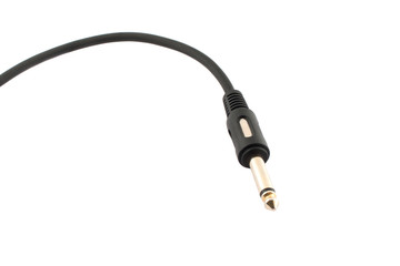 Guitar cable on an isolated background