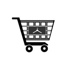 Cintre dans un caddie de supermarché