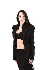 portrait of a beautiful young woman in  vintage clothing