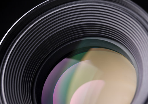 Closeup of a slr lens