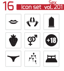 Vector black sex icons set