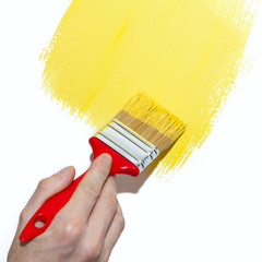 Painting a wall yellow