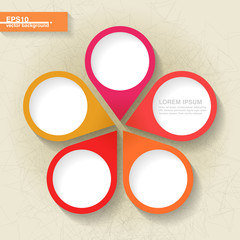 Infographic template with five orange and red labels. Eps10 - 58422355