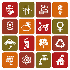 Set of ecology icons