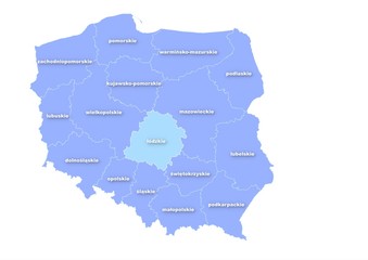 Obraz premium Administracyjna mapa polski