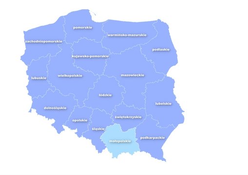 Fototapeta Administracyjna mapa polski