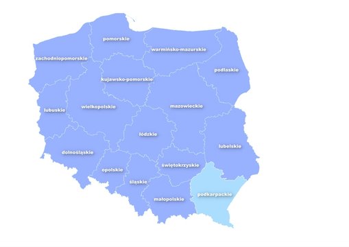 Fototapeta Administracyjna mapa polski
