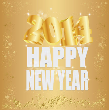 New Year  2014  gold background