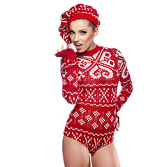 beautiful woman in warm clothing