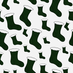 Green Christmas Stocking Textured Fabric Background