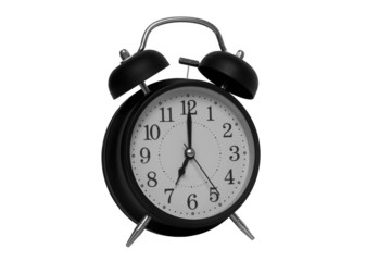 Black clock isolated on white background