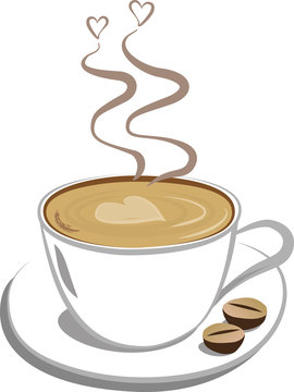 Kaffeetasse Kaffee Cappucino Café mit Herzen