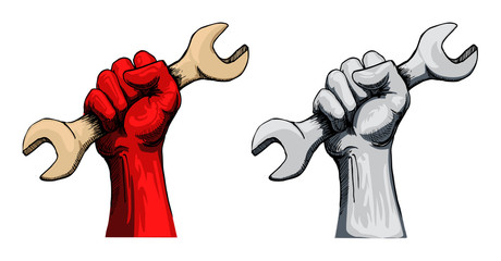 Fist holding a wrench