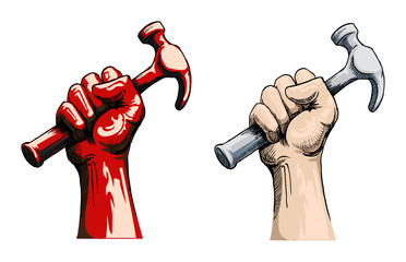 Fist holding a hammer