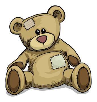 vintage teddy bear illustration