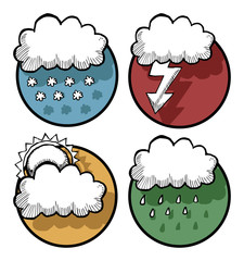 Hand drawn weather icon set